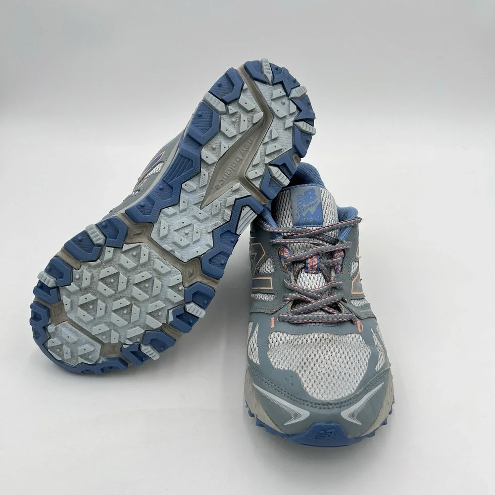New Balance Men's 11M Trail Running Shoes Blue Gray Orange Athletic Sneakers
